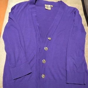 Purple Tory Burch cardigan size M